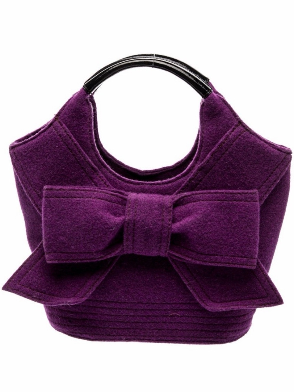 kate spade Purple Wool Oversized Top Bow Handle Tote